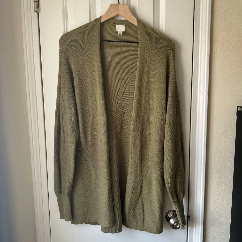 A New Day Olive Green Cardigan Sweater